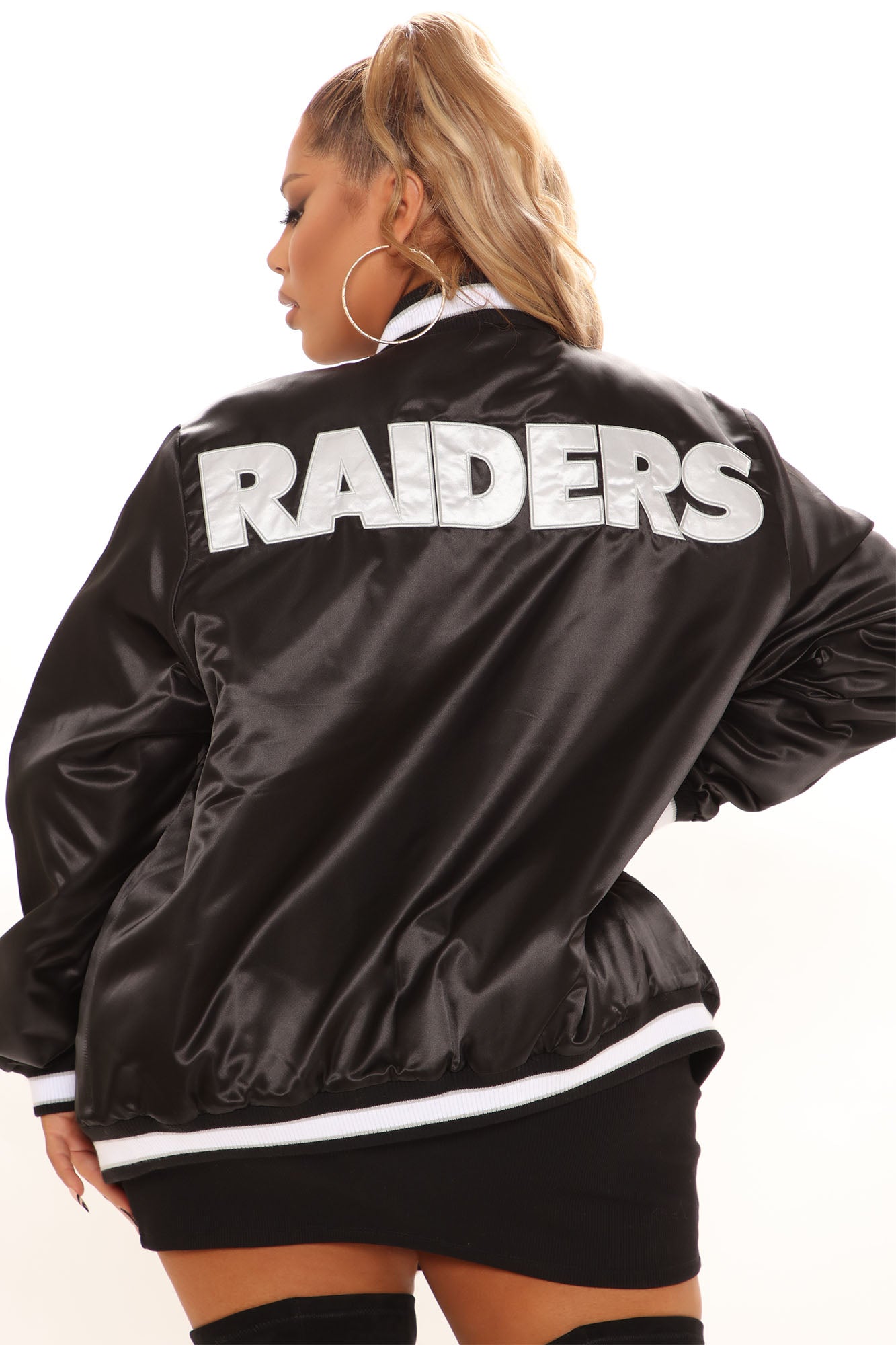 Running Back Raiders Varsity Jacket - Black