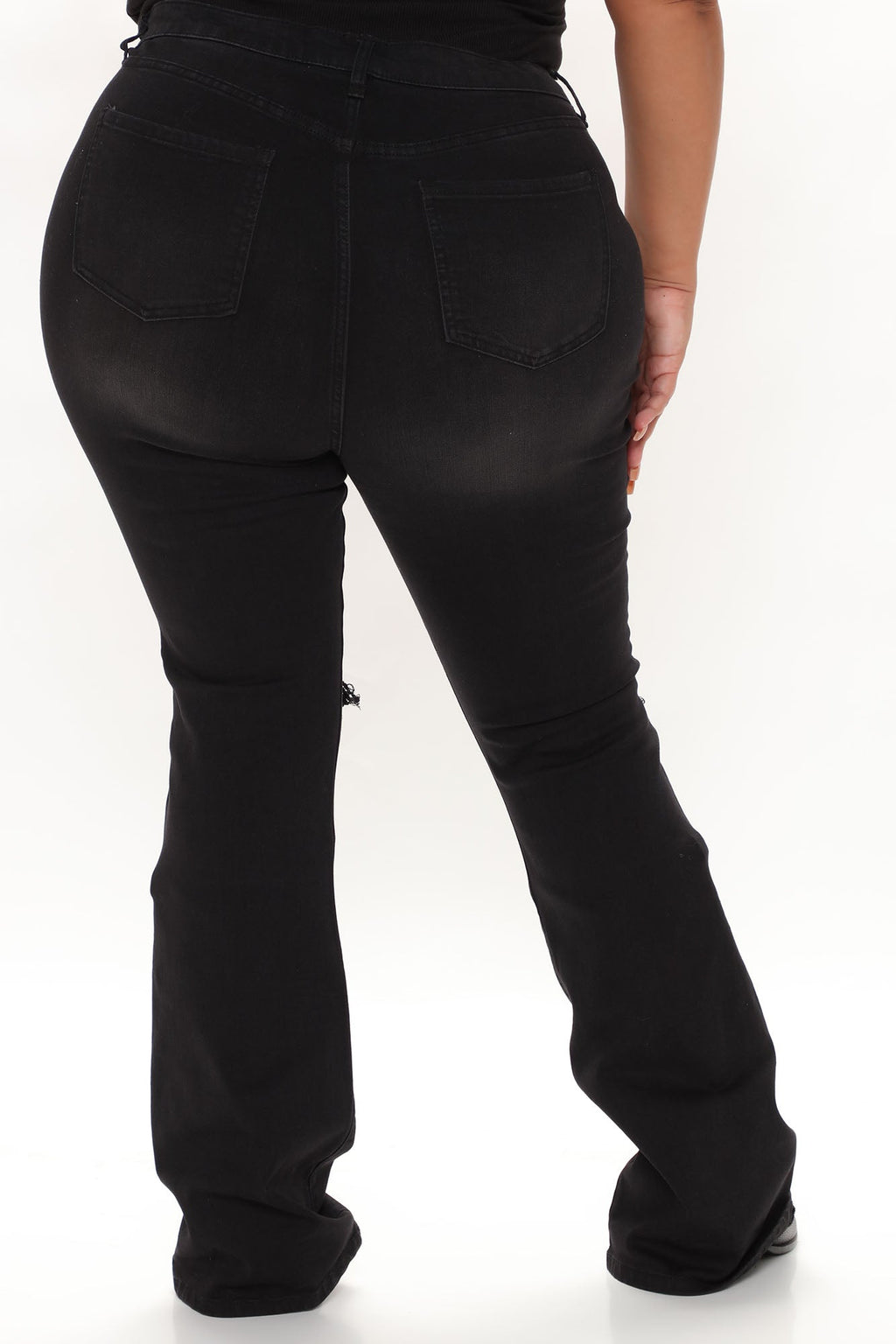 Jessie Mid Rise Distressed Bootcut Jean - Black