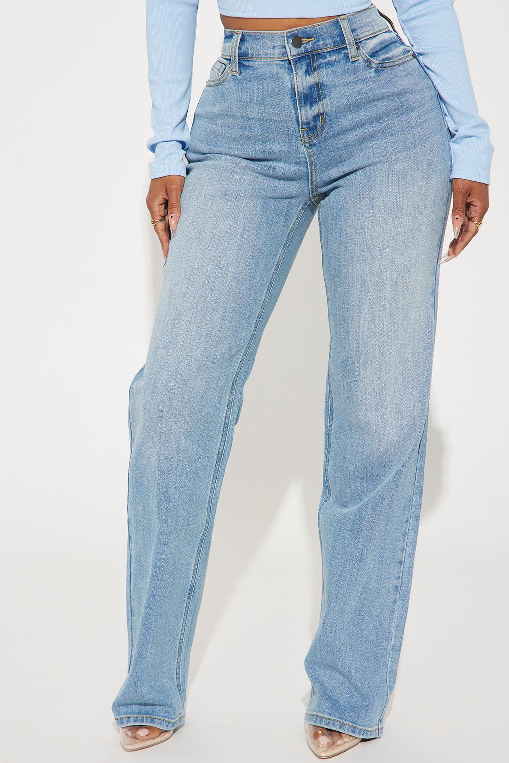Be Authentic Slouchy Stretch Straight Leg Jeans - Vintage Wash