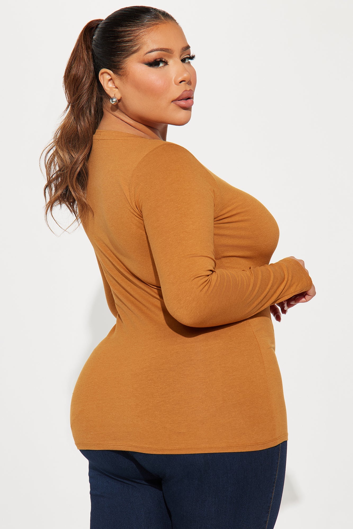 Your Everyday Long Sleeve Tee - Brown