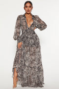Latecia Maxi Dress - Black/combo