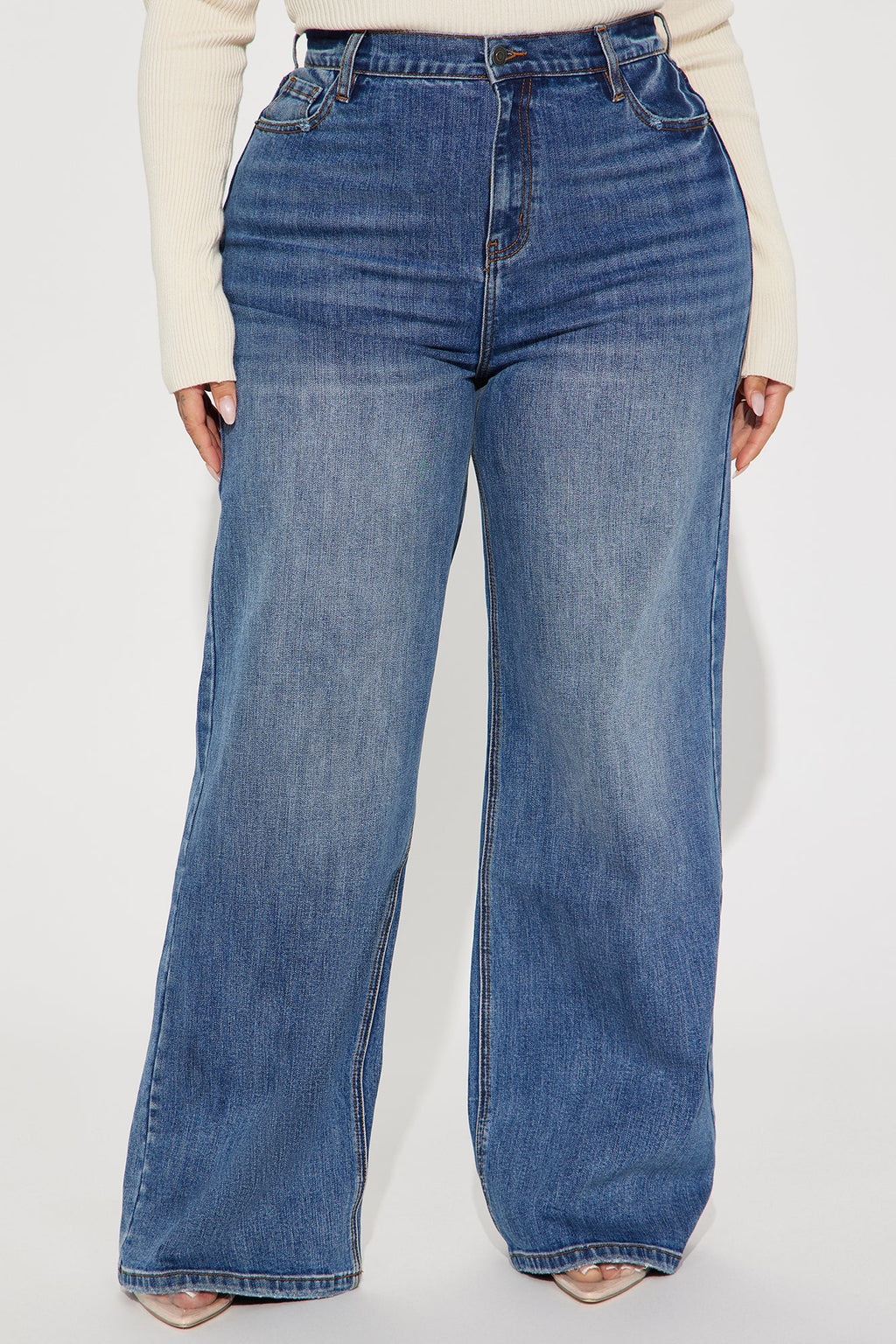 Yours Forever Low Stretch Baggy Jeans - Medium Wash