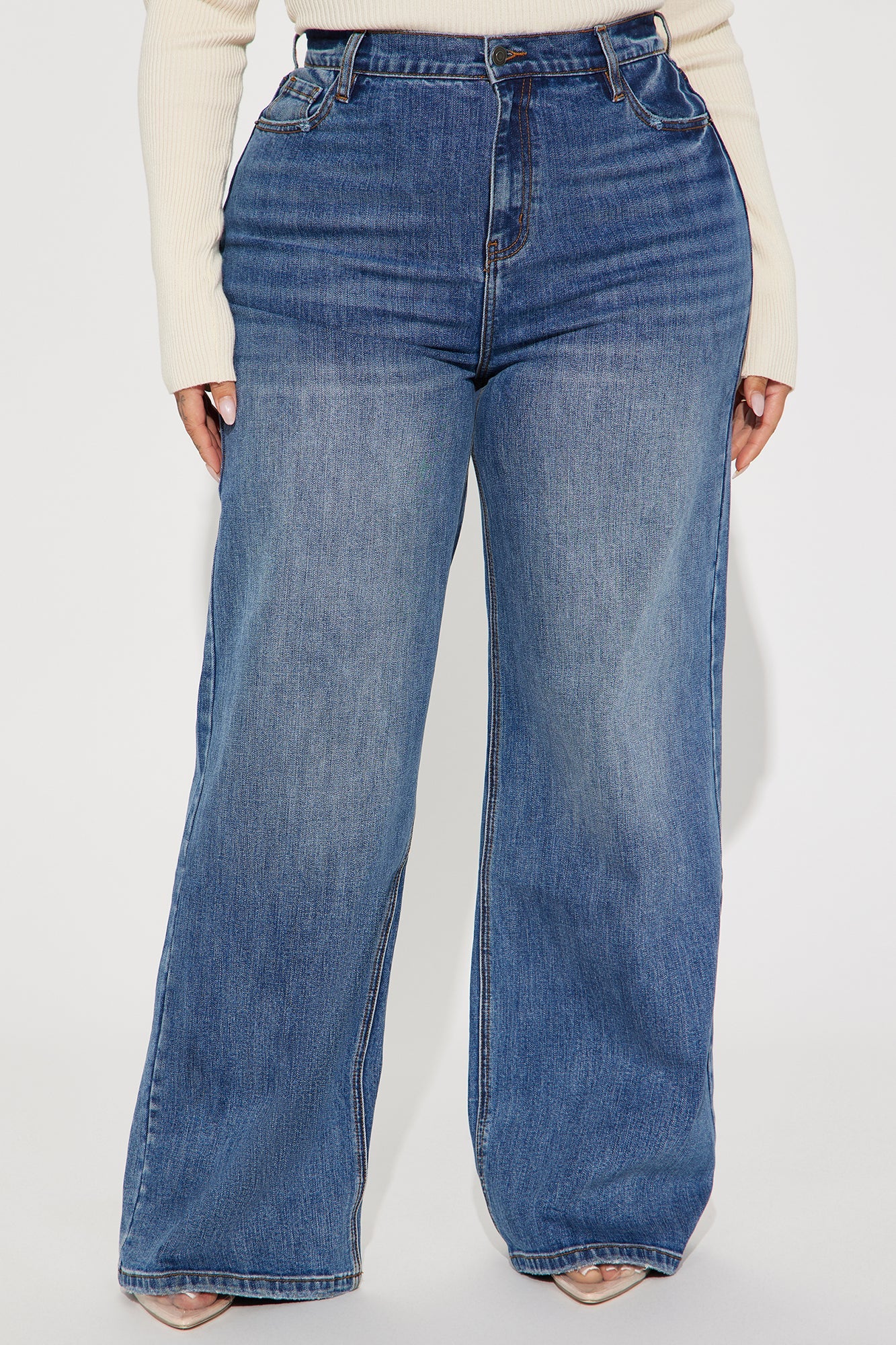 Yours Forever Low Stretch Baggy Jeans - Medium Wash