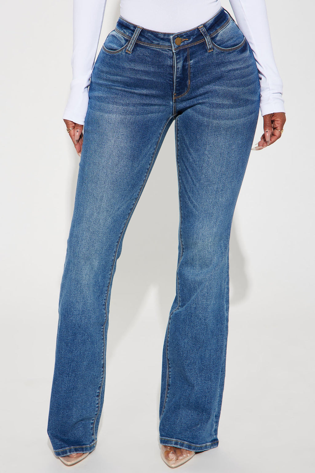 Lost Without You Soft Stretch Bootcut Jeans - Dark Wash