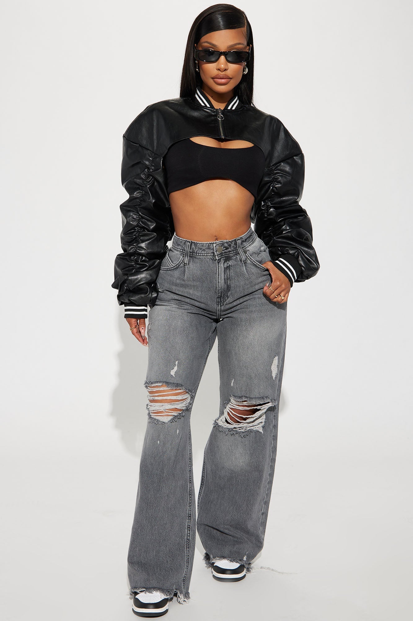 Break The Rules Cropped Bolero Jacket - Black