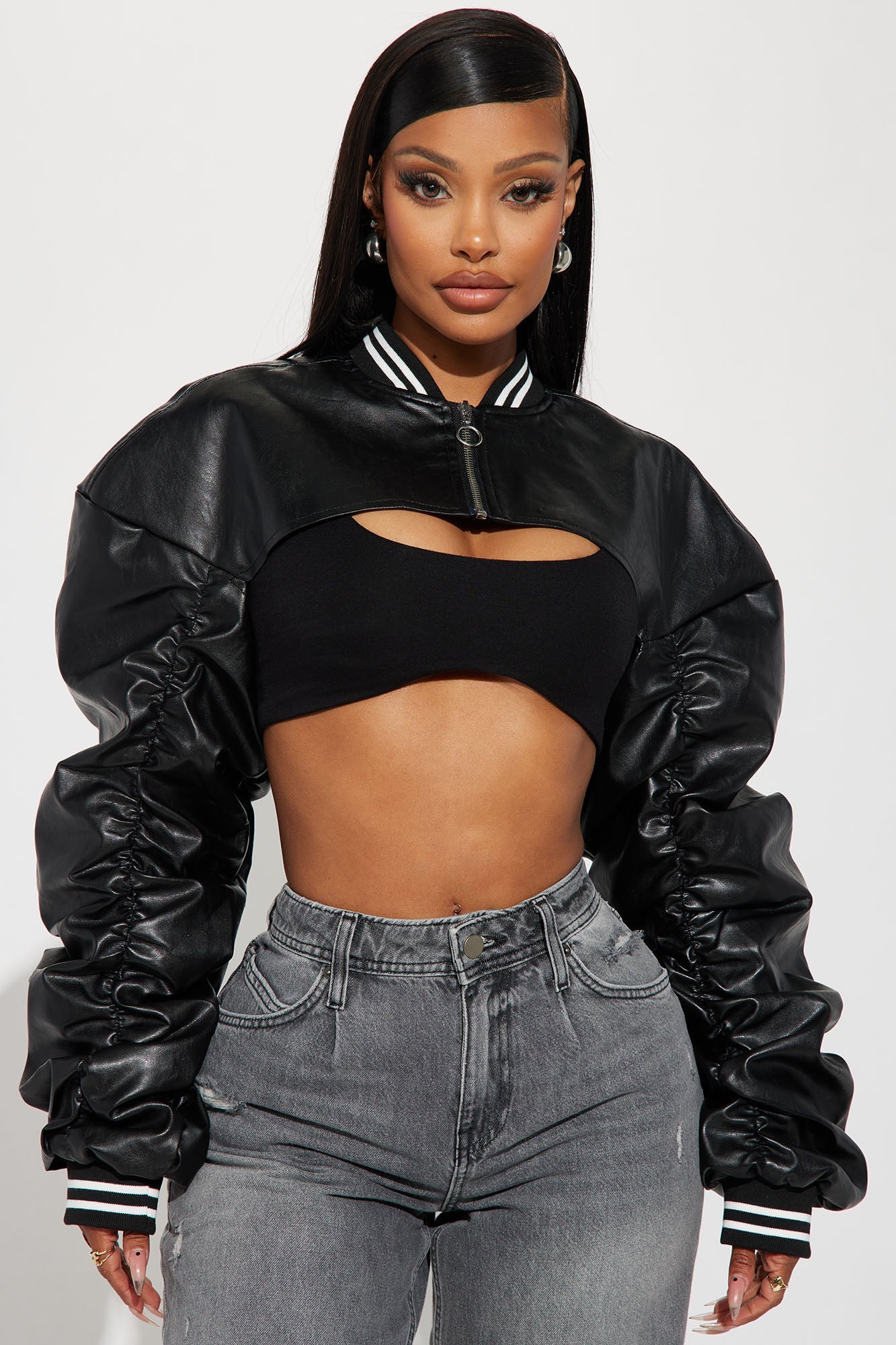 Break The Rules Cropped Bolero Jacket - Black