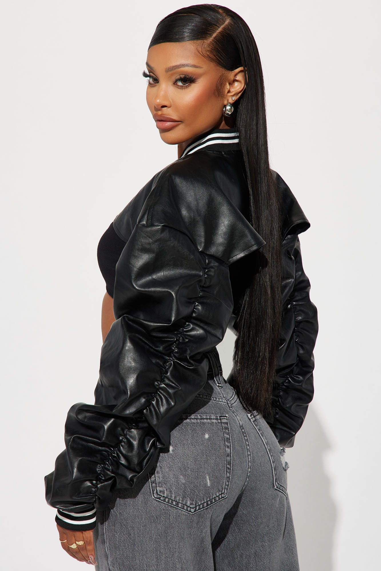 Break The Rules Cropped Bolero Jacket - Black