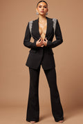 Claire Embellished Suit Set - Black