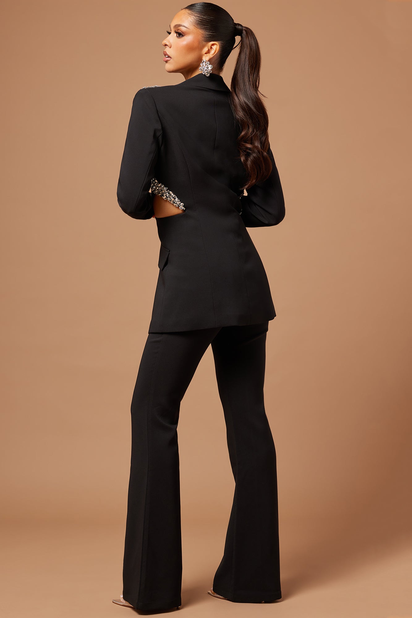 Claire Embellished Suit Set - Black
