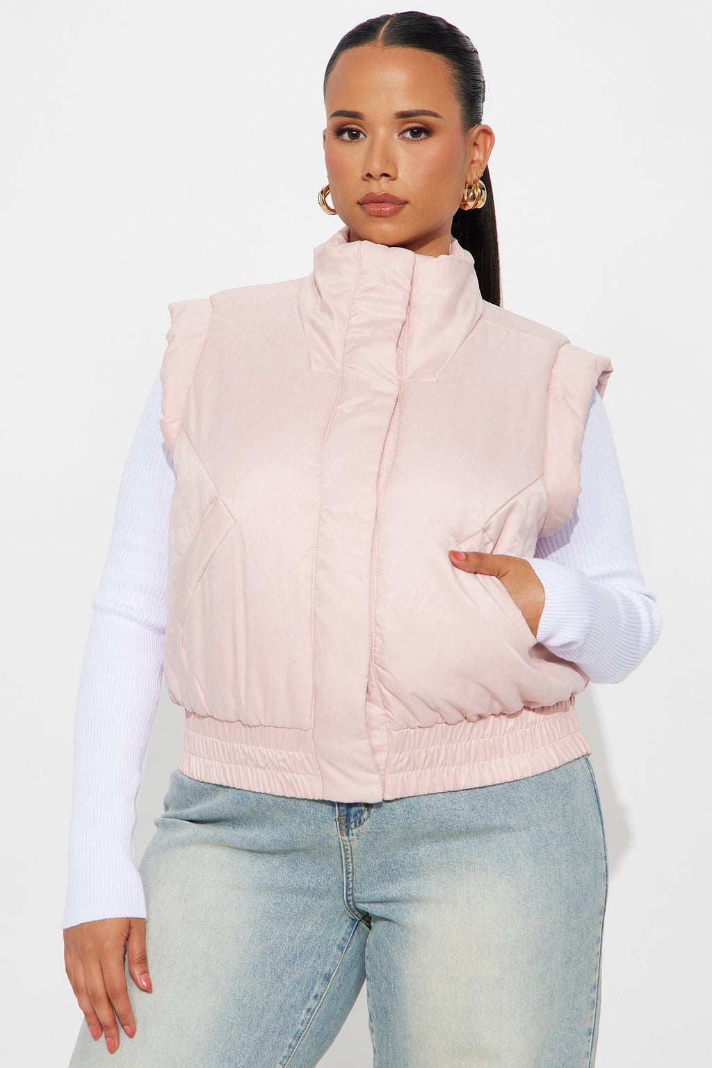 Cabin Cutie Puffer Vest - Light Pink