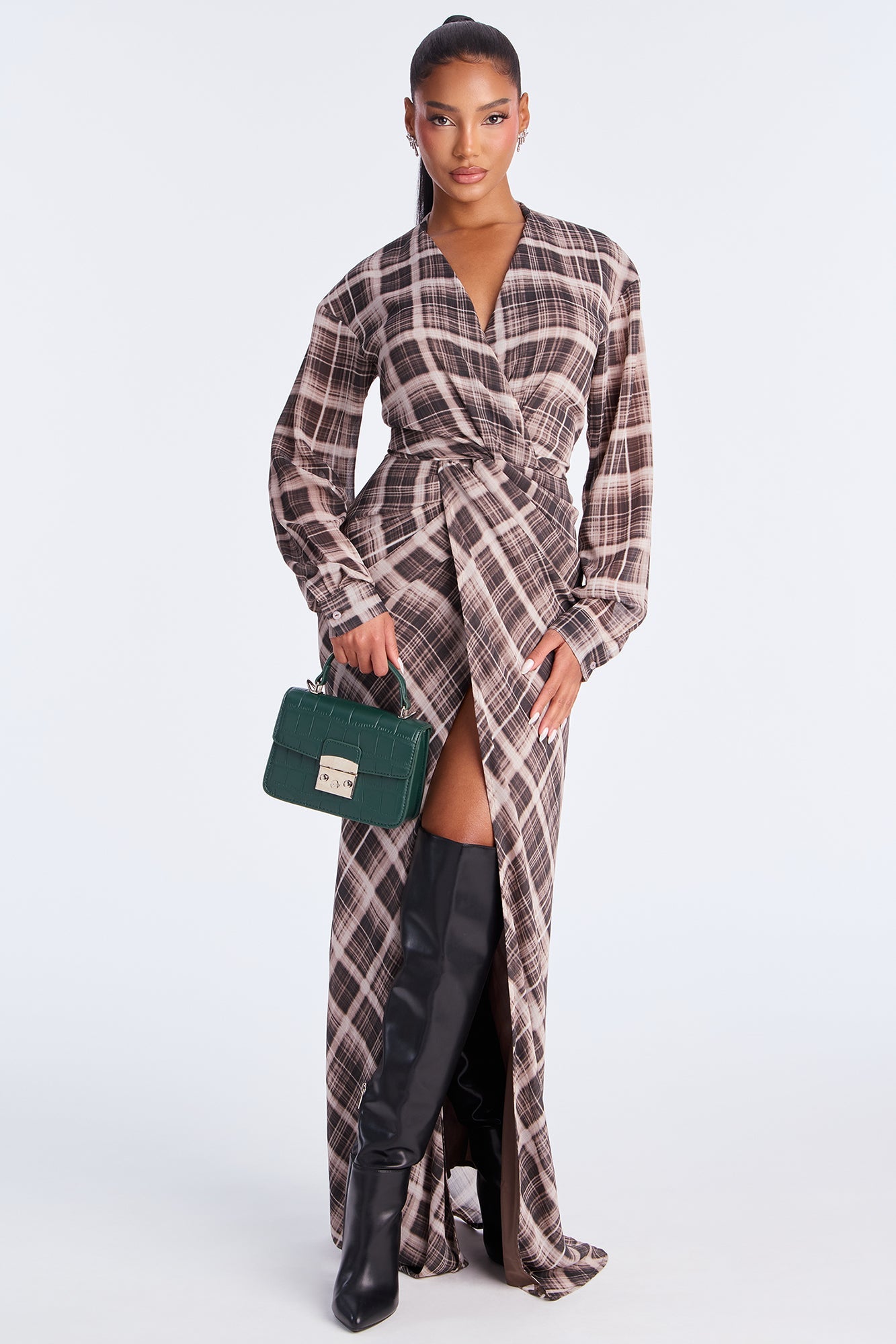 Snapped Up Embossed Croc Handbag - Hunter Green