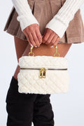 Furever Yours Faux Fur Crossbody Handbag - Ivory
