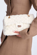 Easy Weather Faux Fur Shoulder Handbag - Ivory