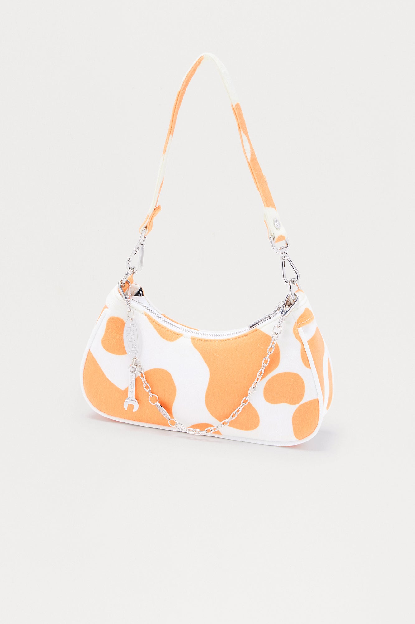 Feeling Moody Faux Leather Von Dutch Shoulder Bag - Orange