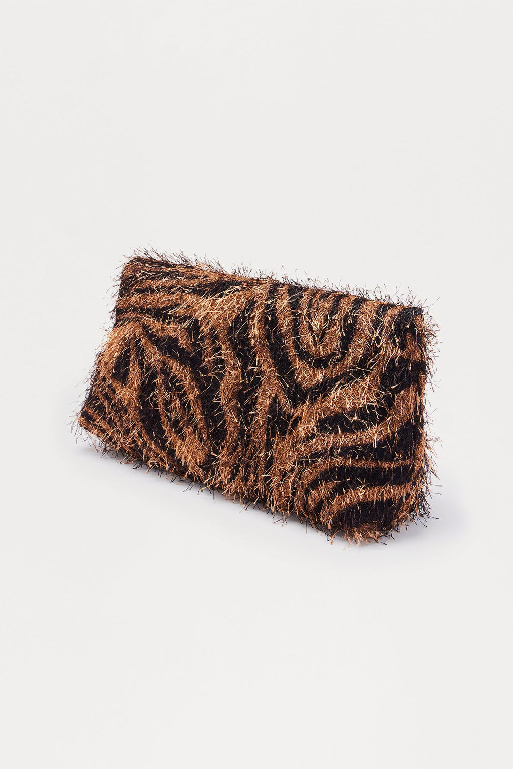 My Standard Faux Fur Shoulder Handbag - Brown/combo