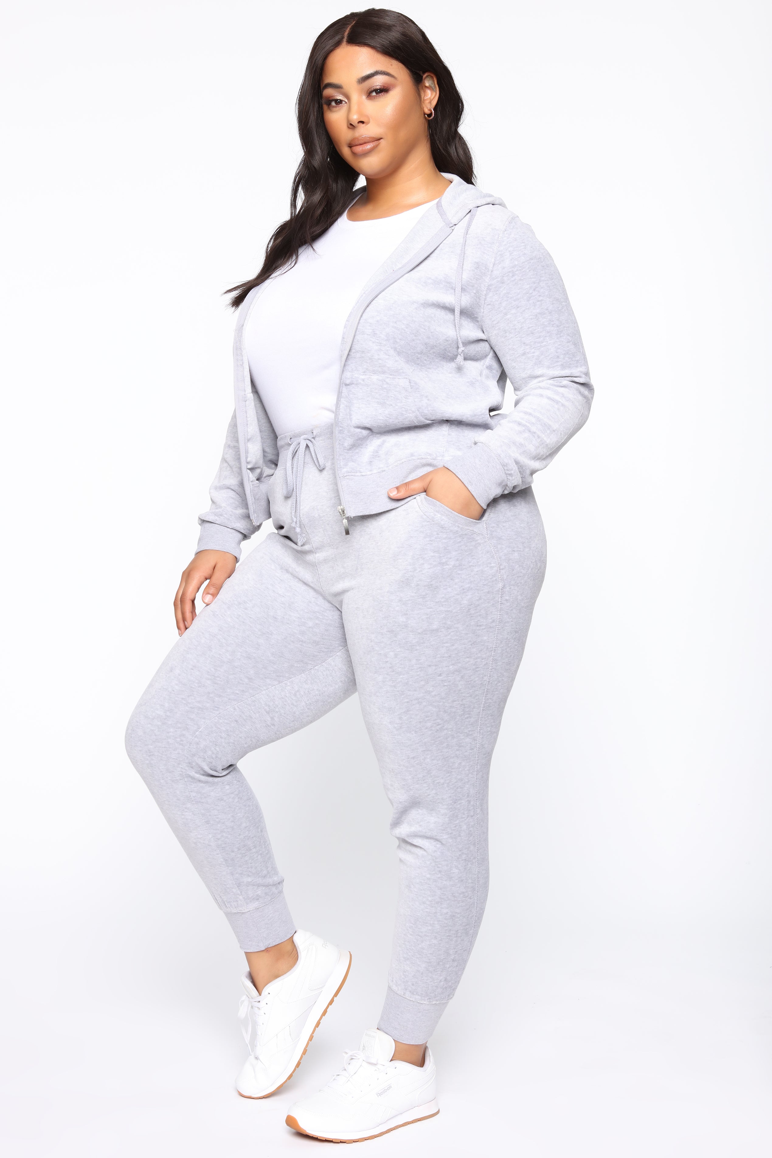 The Original Trendsetter Velour Set - Heather Grey
