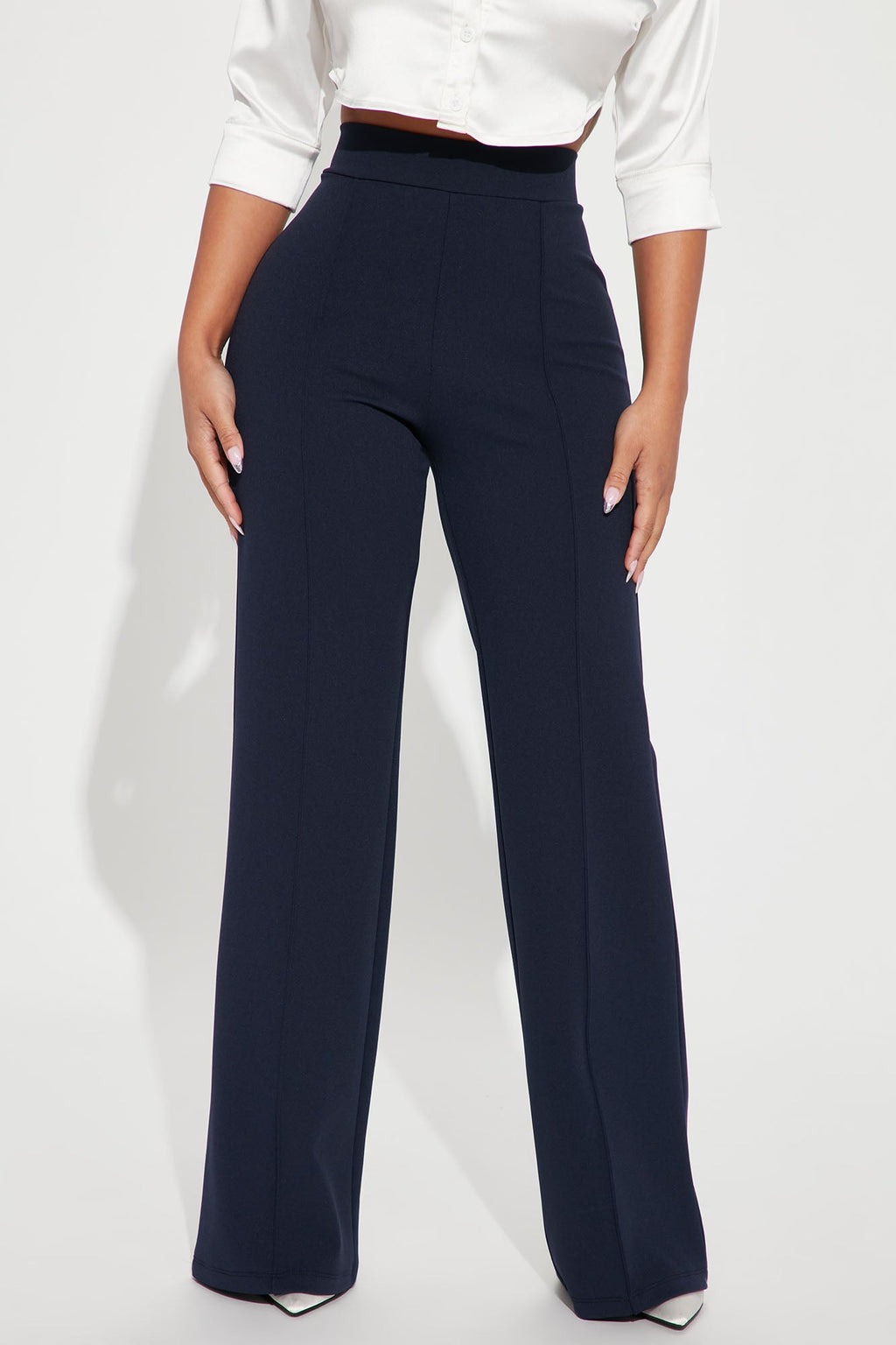Petite Victoria High Waisted Dress Pants - Navy