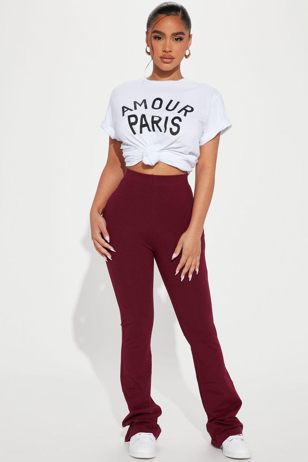 Adriana Flare Pant - Burgundy