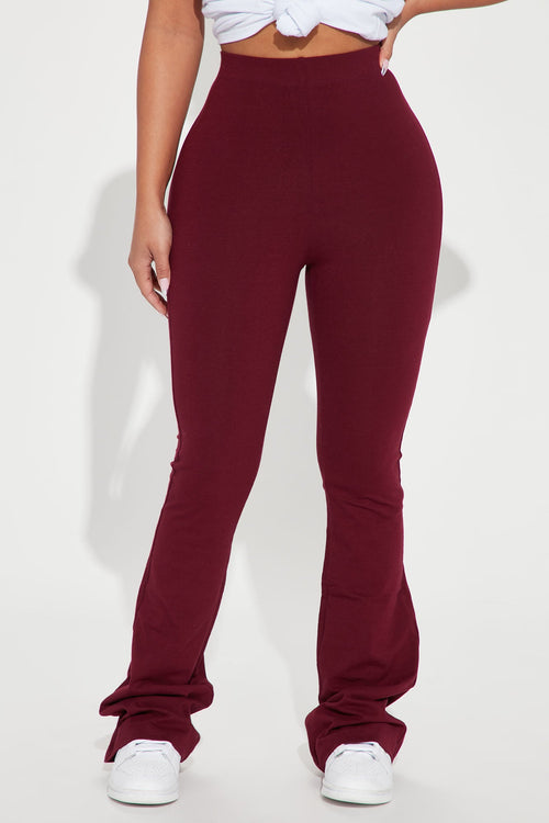 Adriana Flare Pant - Burgundy