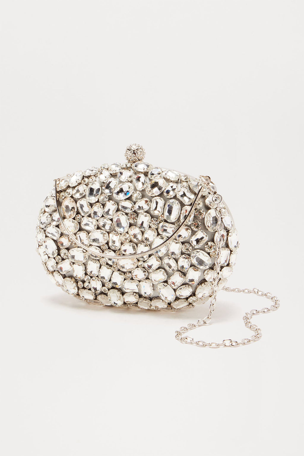 Cut Gems Clutch - Silver