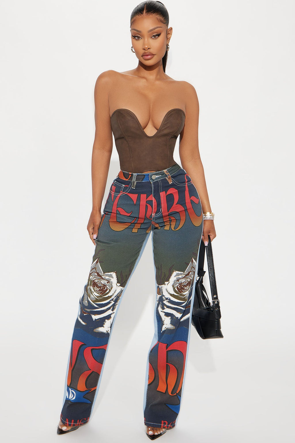 Louder Than Words Wide Leg Jeans - Multi Color
