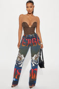 Louder Than Words Wide Leg Jeans - Multi Color