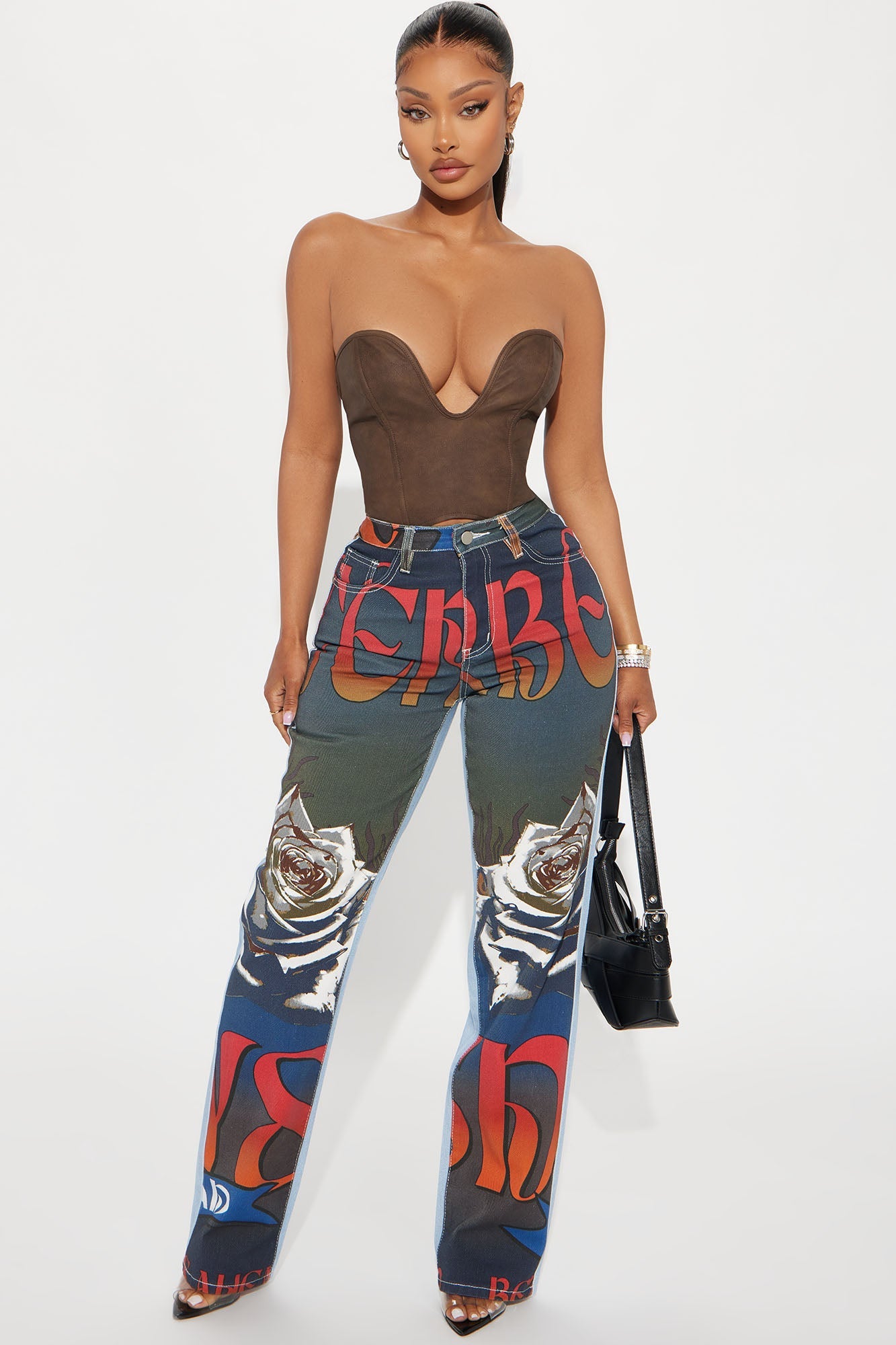 Louder Than Words Wide Leg Jeans - Multi Color