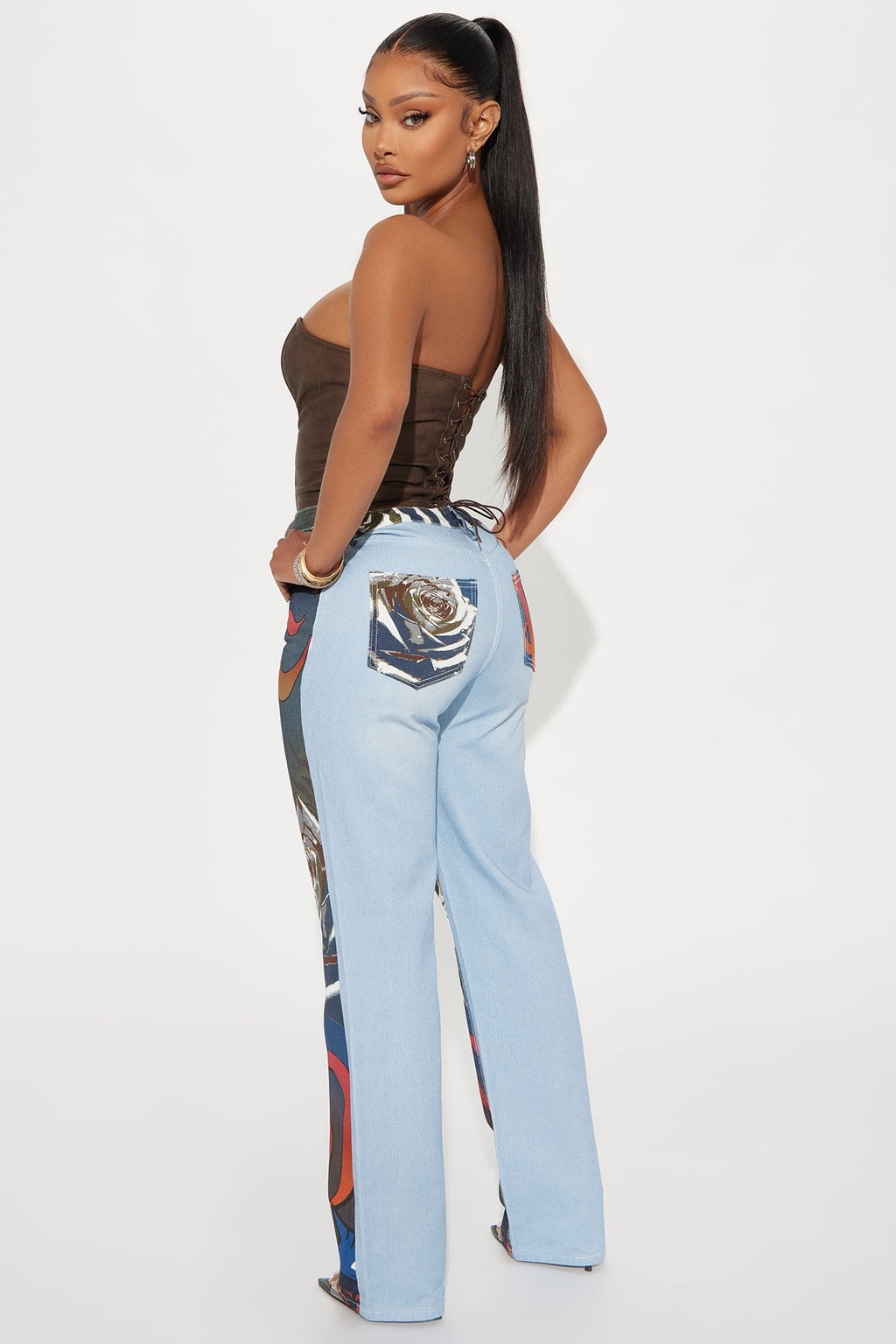 Louder Than Words Wide Leg Jeans - Multi Color