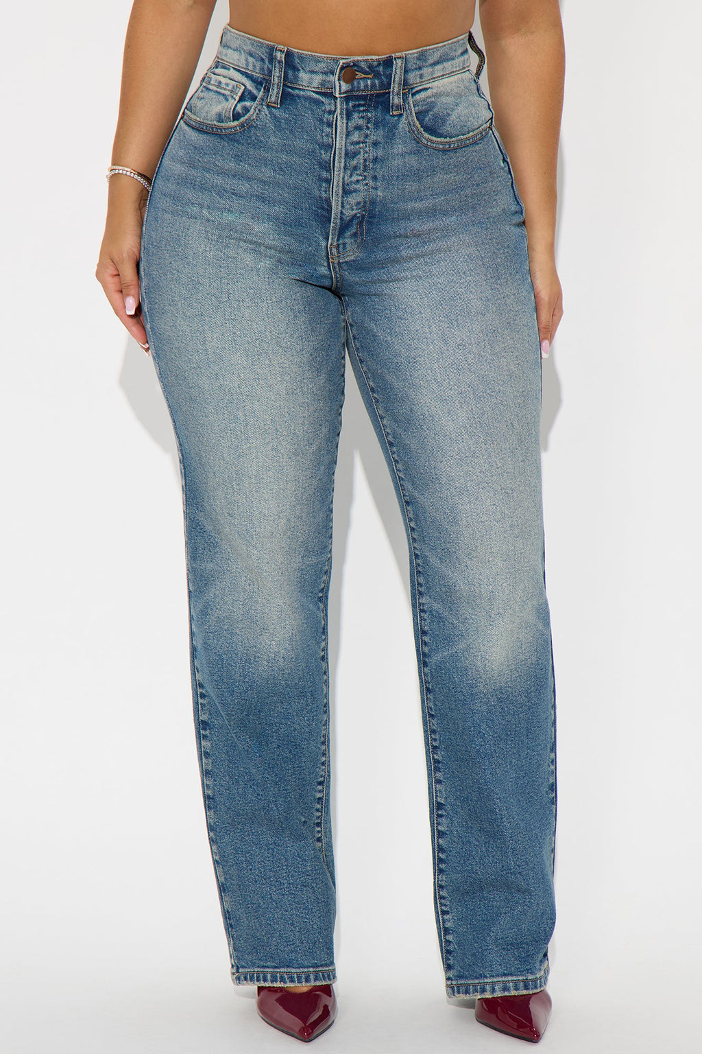 Iconic High Rise Straight Leg Jean - Vintage Wash
