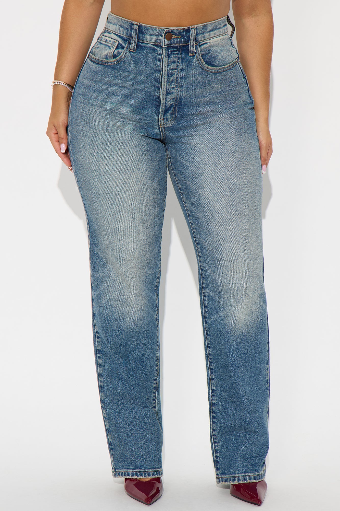 Iconic High Rise Straight Leg Jean - Vintage Wash