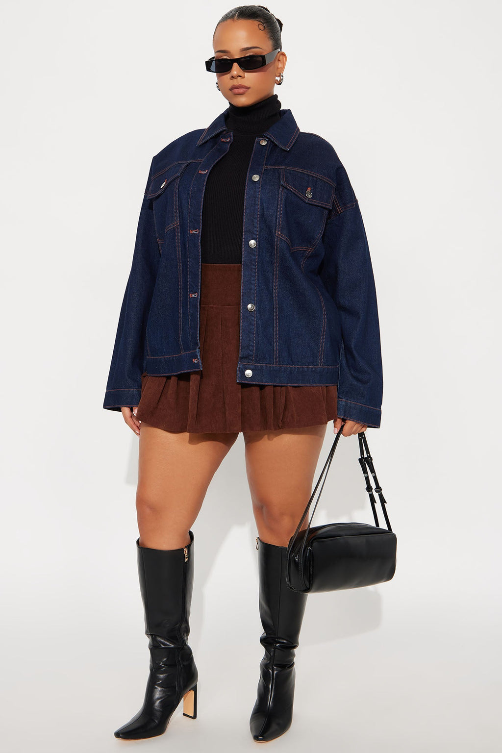 We're All Good Oversized Denim Jacket - Dark Wash