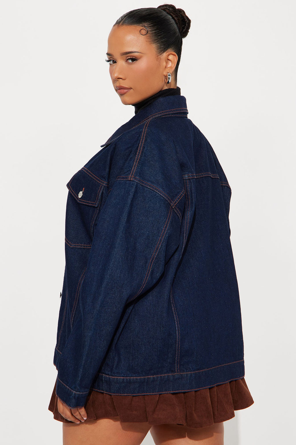 We're All Good Oversized Denim Jacket - Dark Wash
