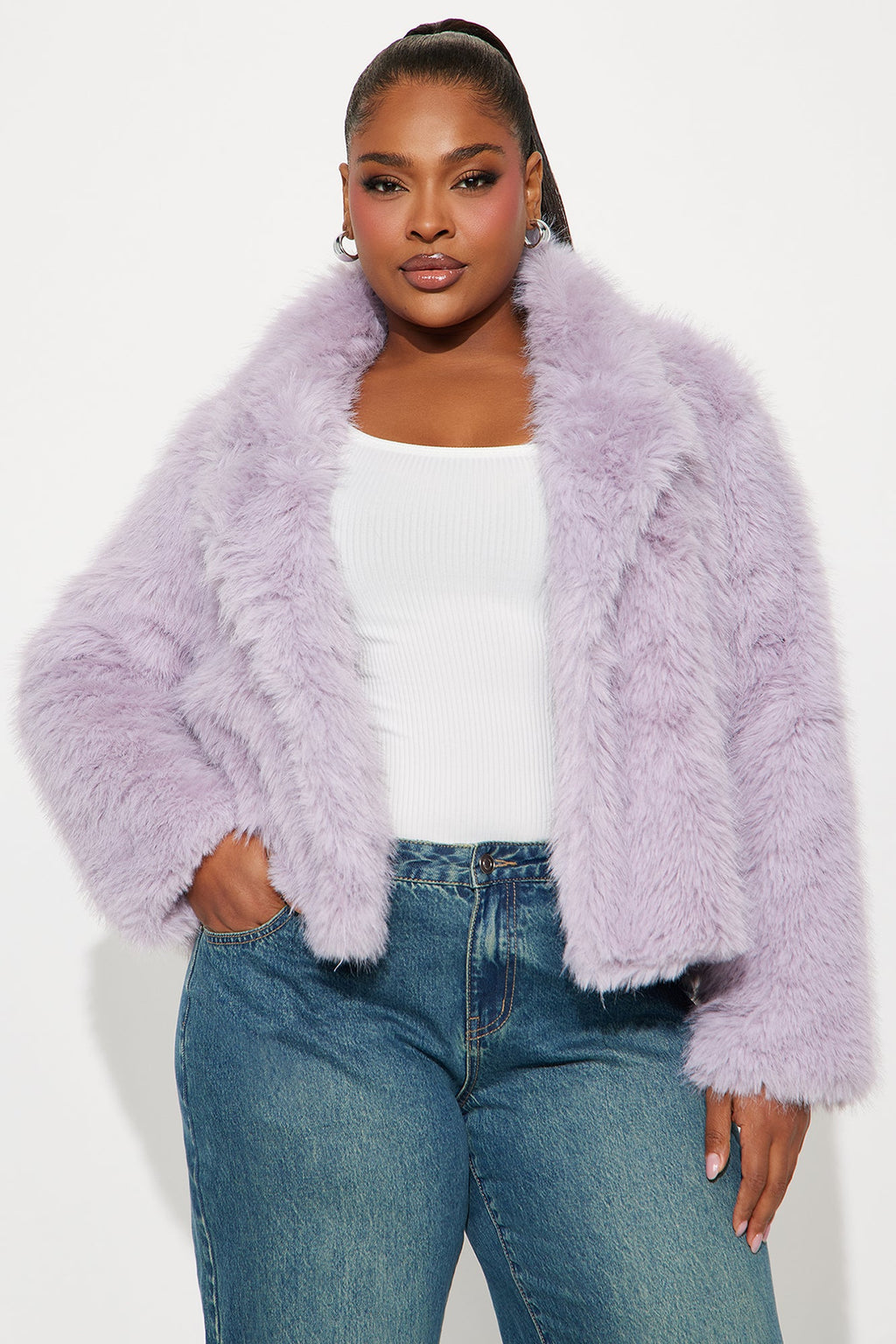 Kennedy Faux Fur Coat - Lilac