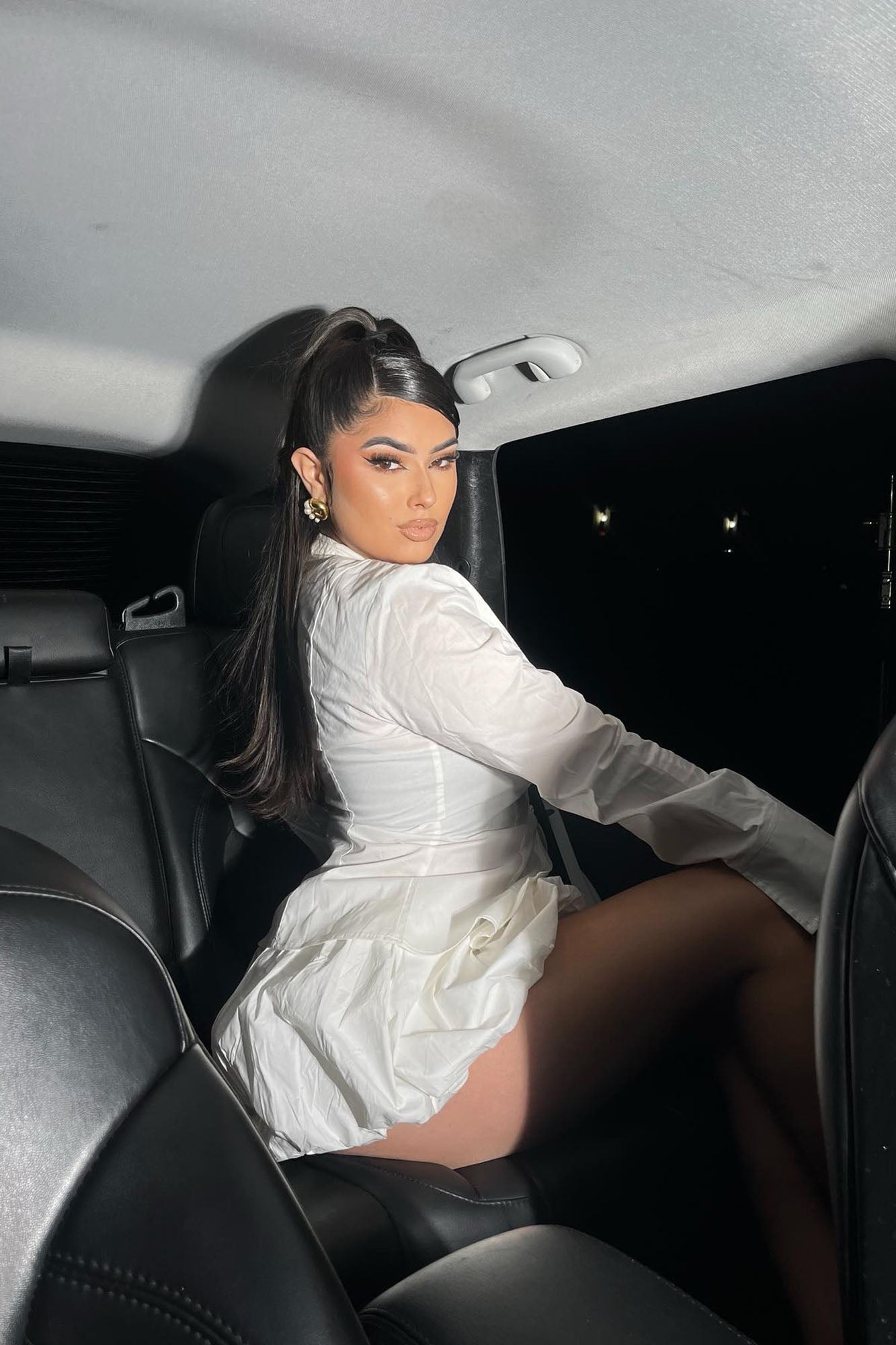 Kara Bubble Mini Skirt Set - White