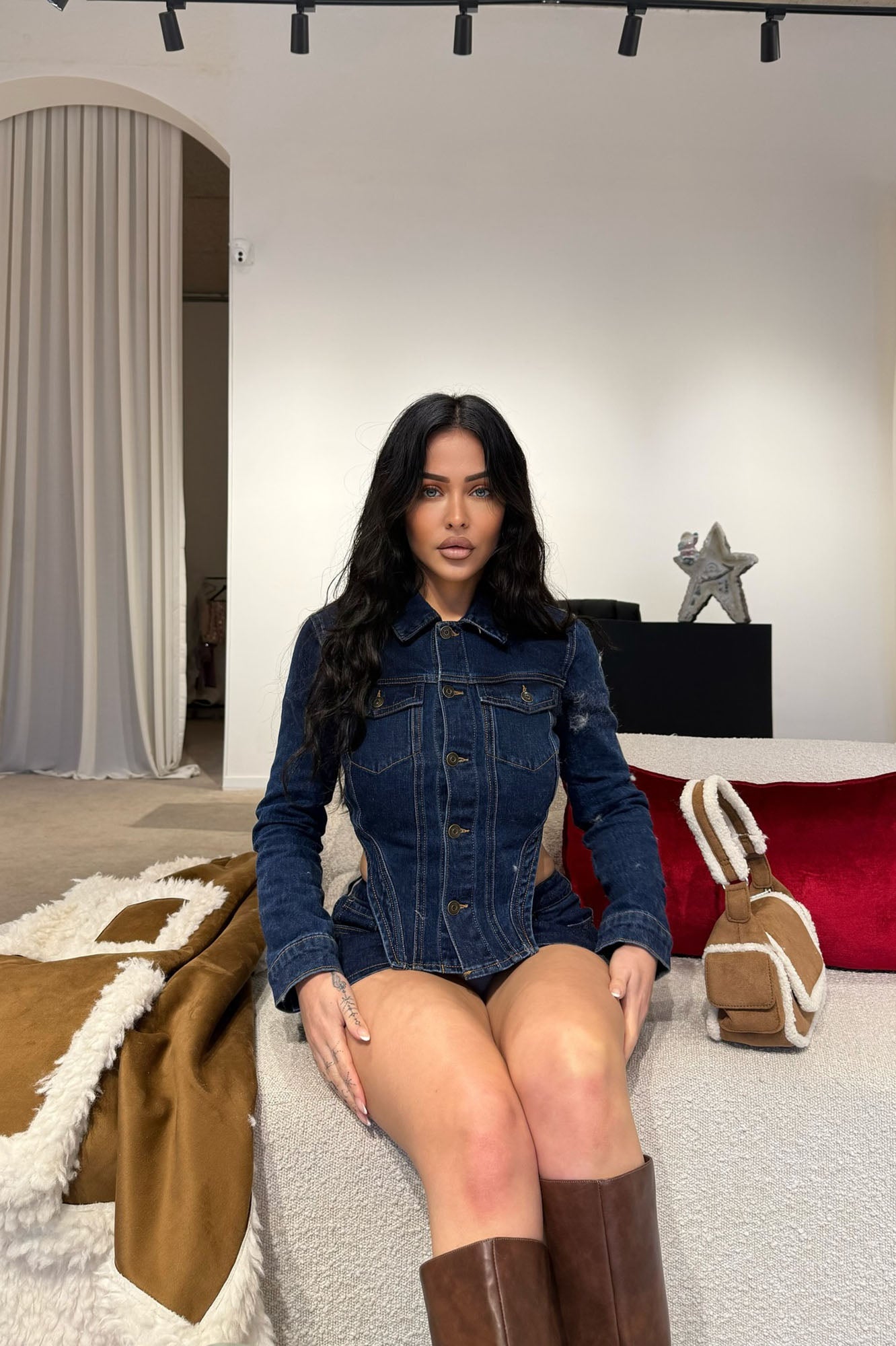 Break Free Denim Skirt Set - Dark Wash