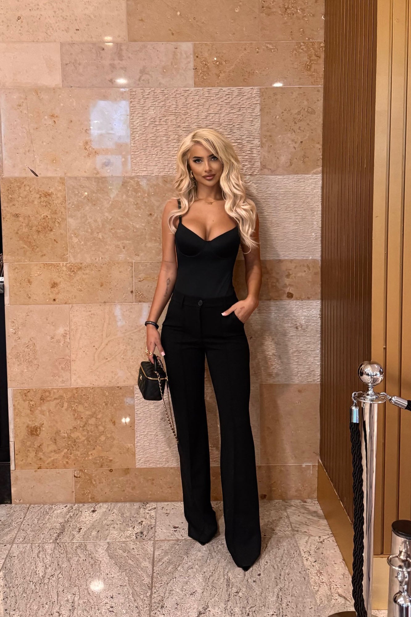 Heidi Wide Leg Trouser Pant - Black