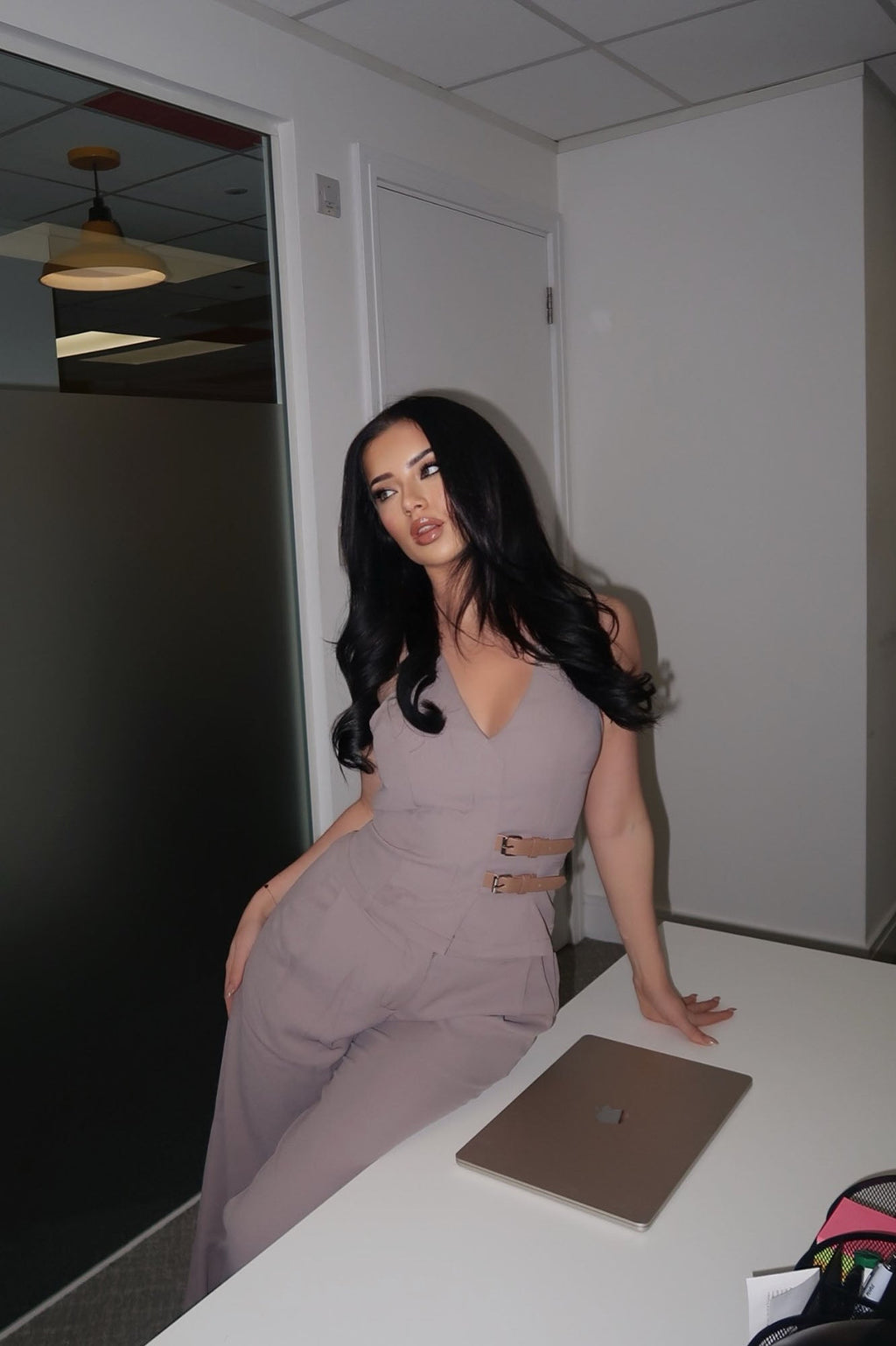 Brielle Pant Set - Grey