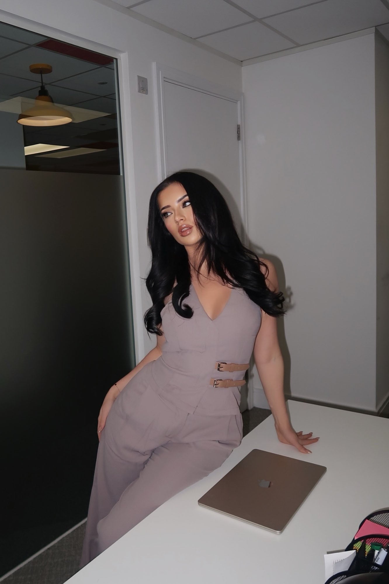 Brielle Pant Set - Grey