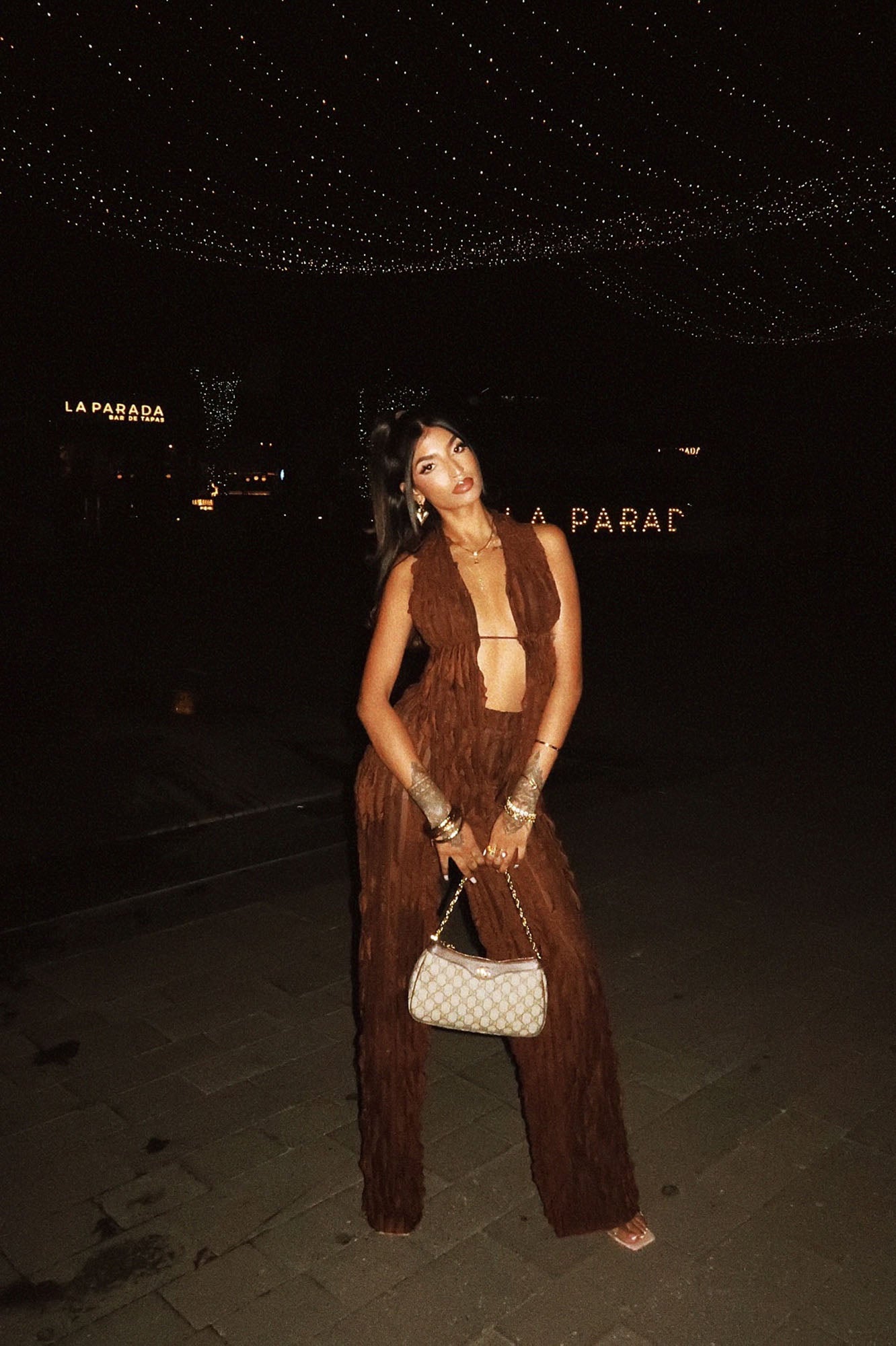 Looking For More Mesh Pant Set - Brown