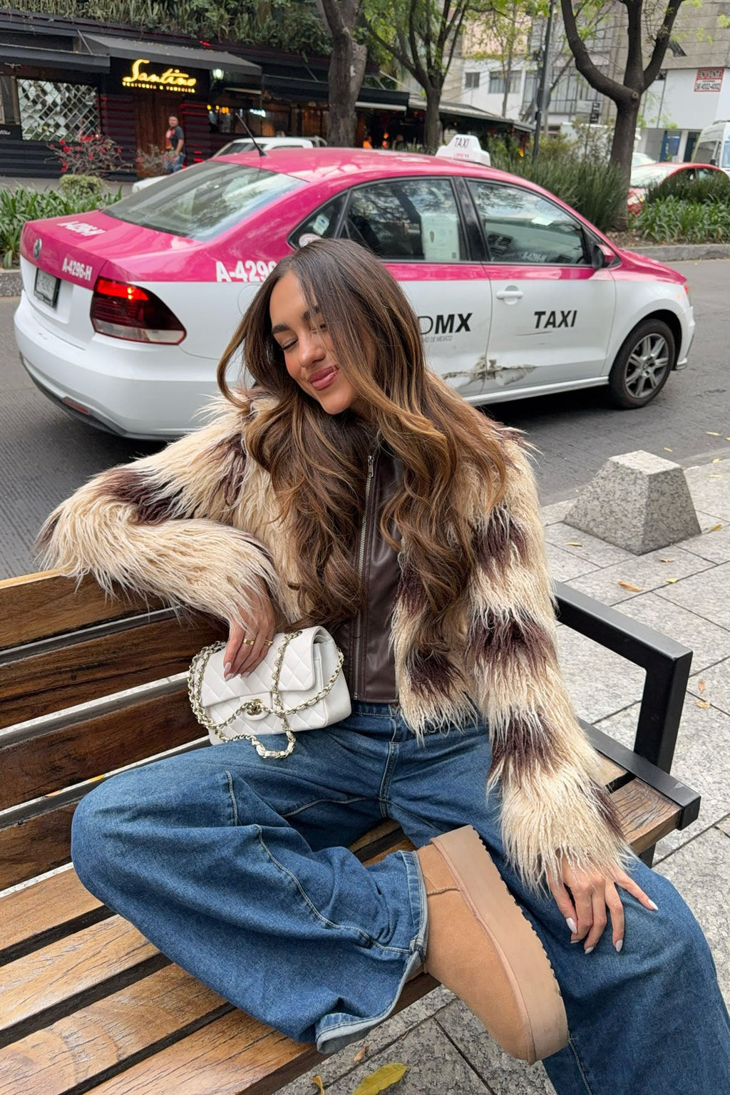 It's Your Moment Faux Fur Jacket - Cream/combo