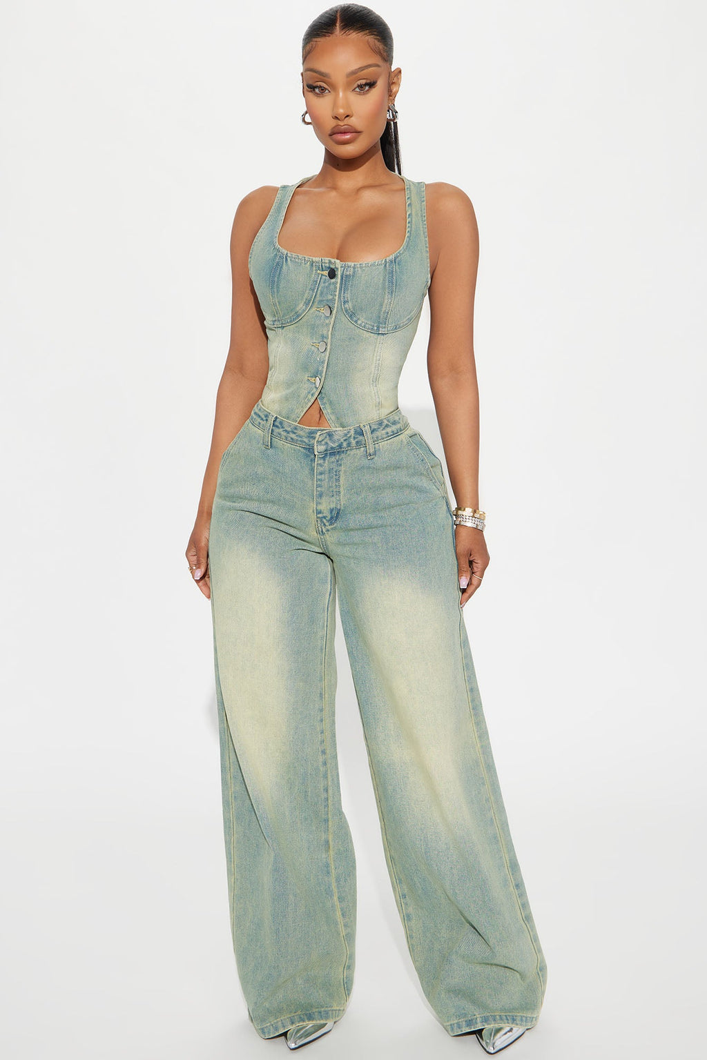 Work Angles Tinted Trouser Jeans - Light Wash