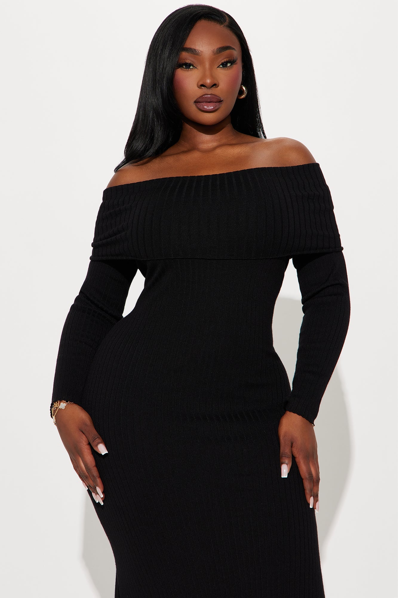 Marina Sweater Maxi Dress - Black