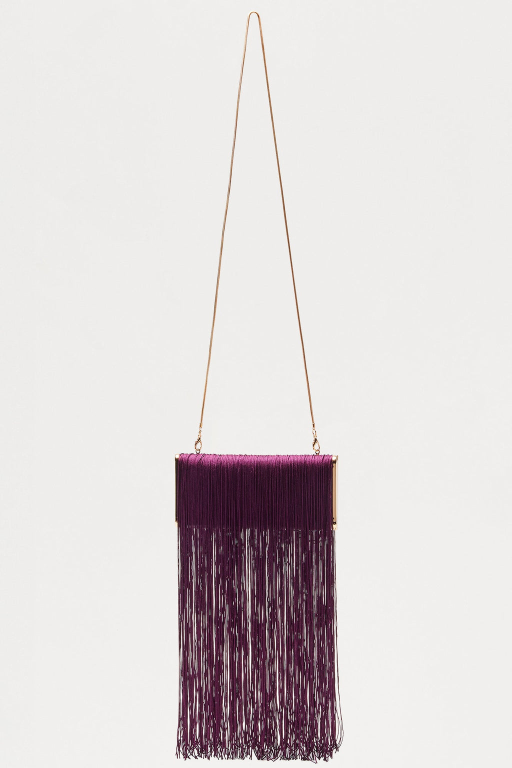 Crimson Sway Feather Clutch - Burgundy