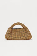 Glow Up Allover Rhinestone Clutch - Gold