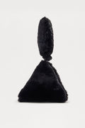 Noir Soiree Faux Fur Clutch - Black
