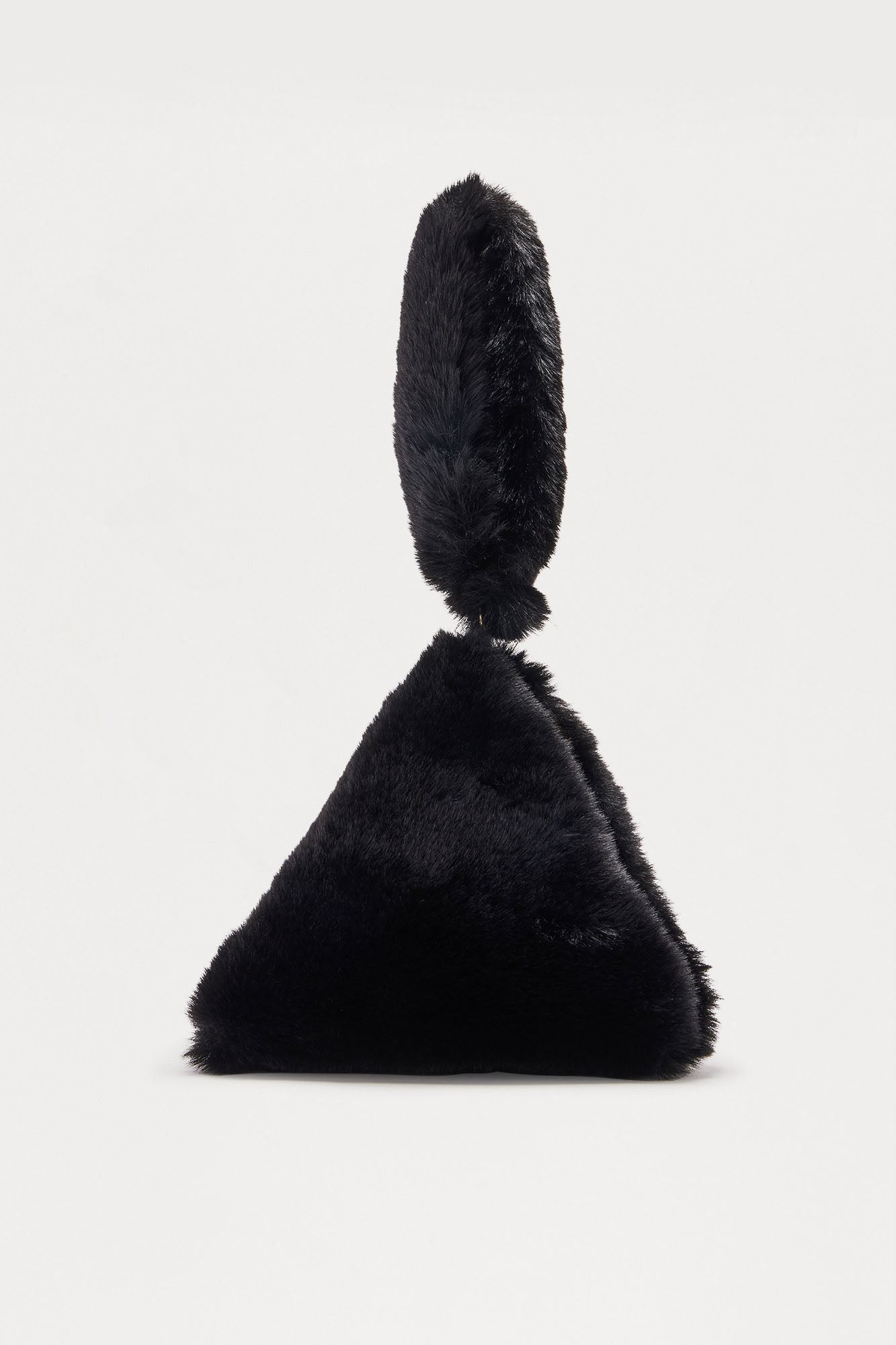 Noir Soiree Faux Fur Clutch - Black