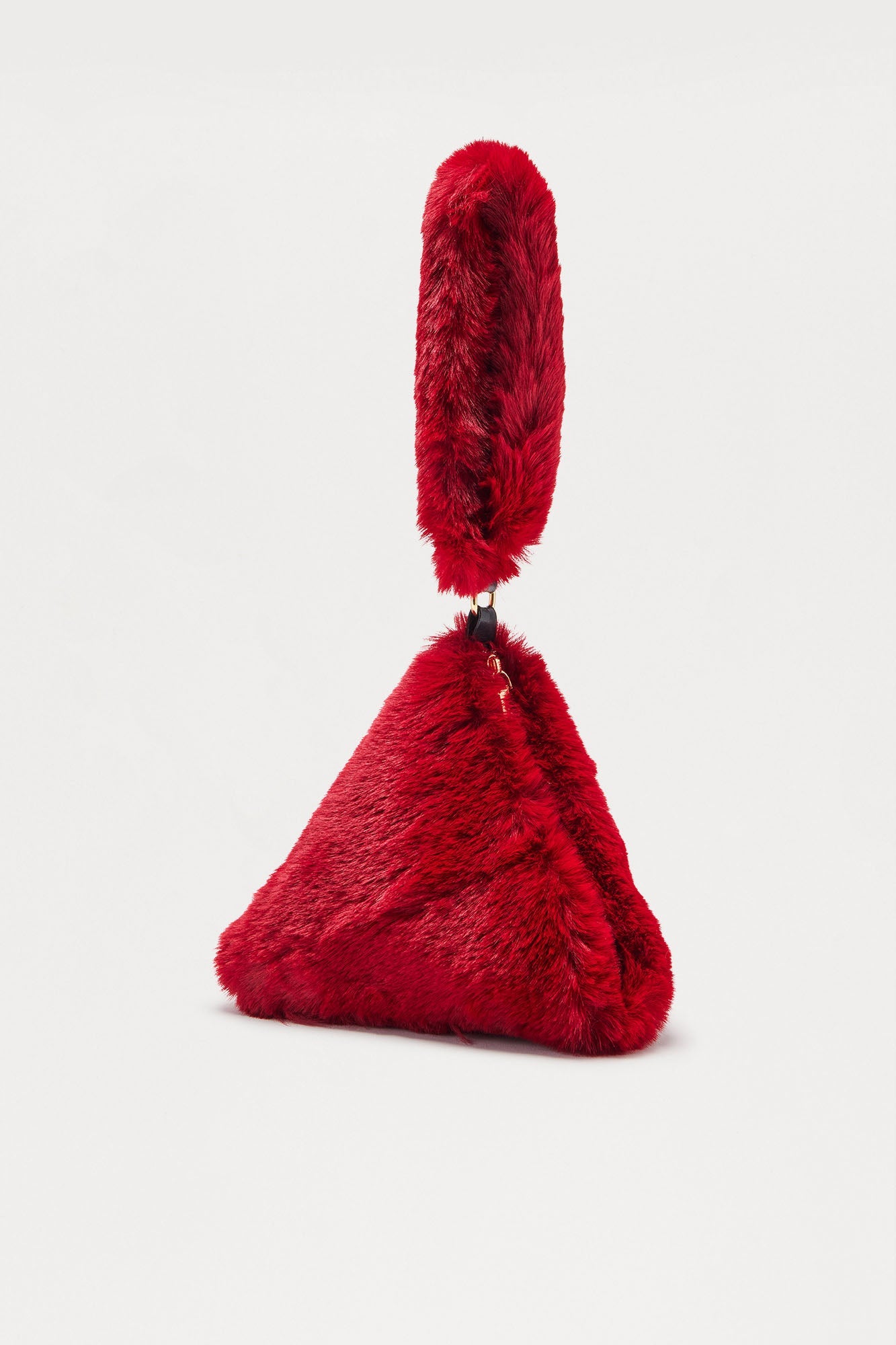 Noir Soiree Faux Fur Clutch - Burgundy