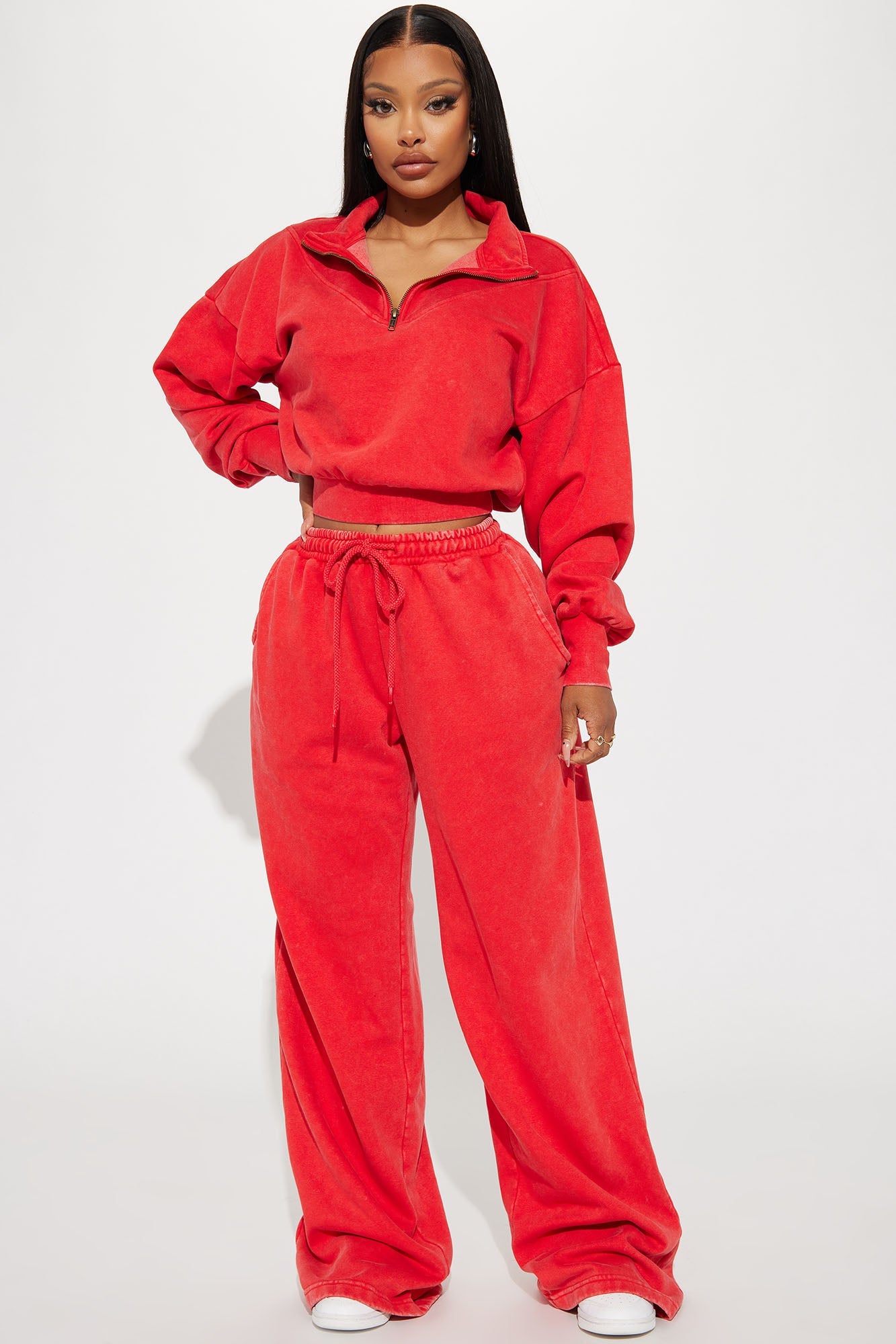 Rested Lounge Wide Leg Jogger - Red