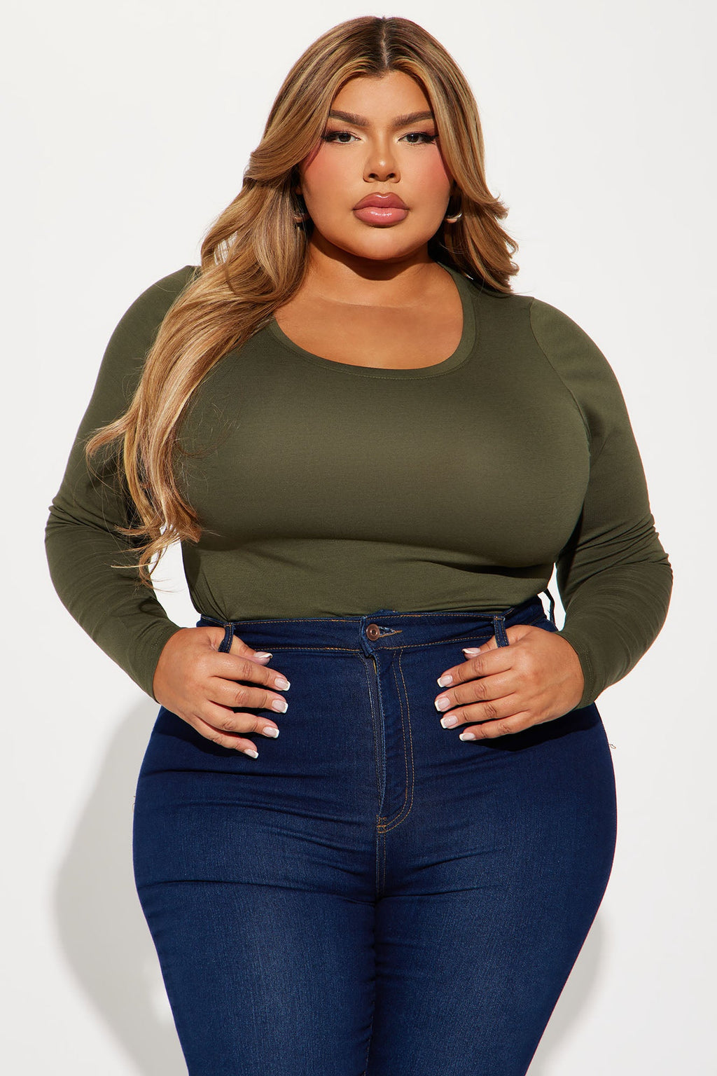 Julia Long Sleeve Top - Olive