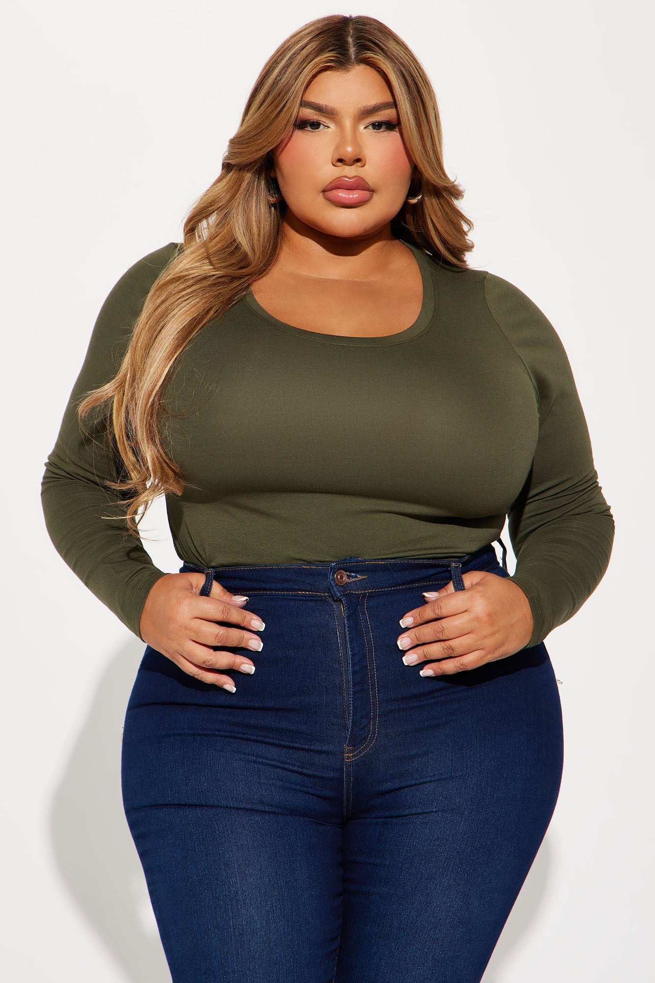 Julia Long Sleeve Top - Olive